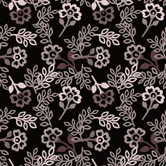 Оriginal seamless botanical pattern with oriental motifs in limited colors