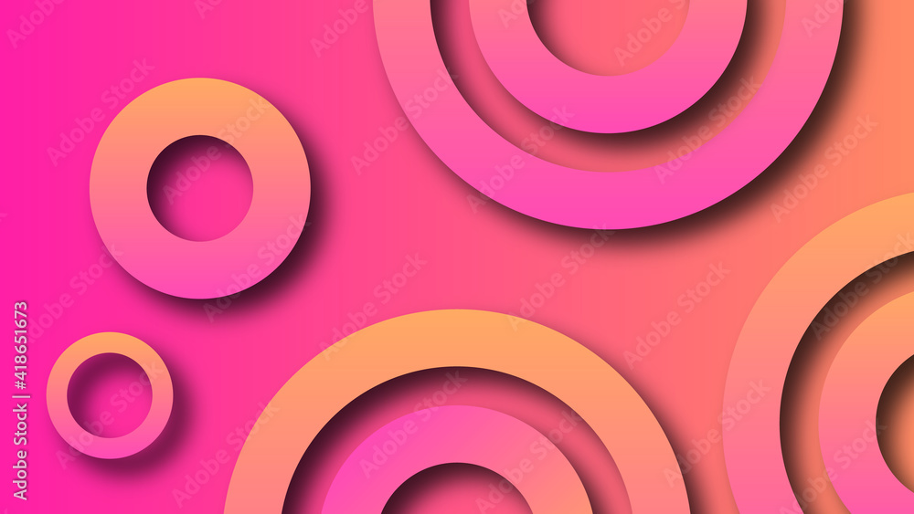 Poster abstract background with circles . 3d shape gradient texture background .