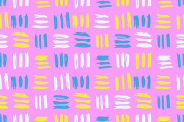 Seamless pattern with hand drawn abstract shapes. Scribbles handwritten with pen or pencil. Simple vector illustration