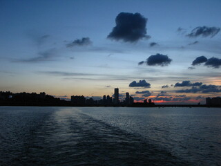 sunset over the river