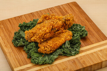 Hot fried crispy chicken wings