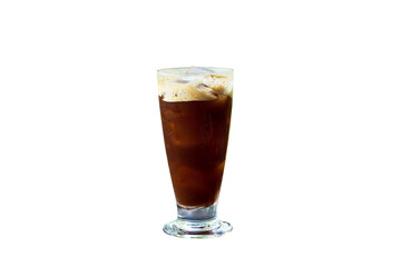 isolated Coffee and coke in a glass on a white background
