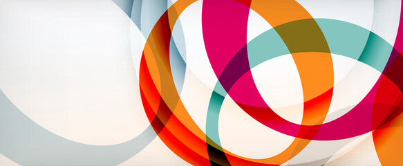 Obraz premium Ring geometric shapes, o letter repetition wallpaper. Abstract background for business or technology presentations, internet posters or web brochure covers