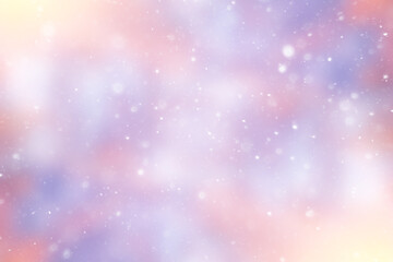 blurred snow / winter abstract background, snowflakes on abstract blurred glowing leaf background