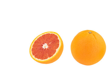 healthy food. sliced grapefruit isolated on white background.