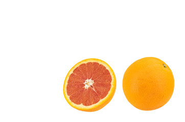 healthy food. sliced grapefruit isolated on white background.