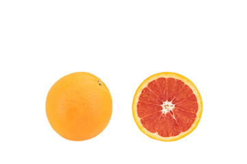 healthy food. sliced grapefruit isolated on white background.