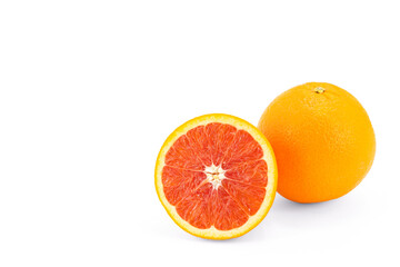 healthy food. sliced grapefruit isolated on white background.