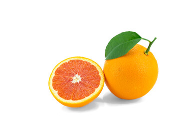 healthy food. sliced grapefruit isolated on white background.