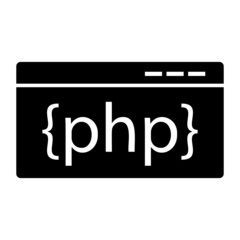 PHP Code Icon isolated on white background flat style. CSS Code Symbol for your Web Site design, Logo, App, UI. Vector Illustration