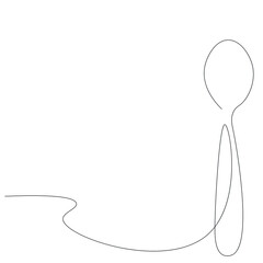 Spoon silhouette line drawing, vector illustration