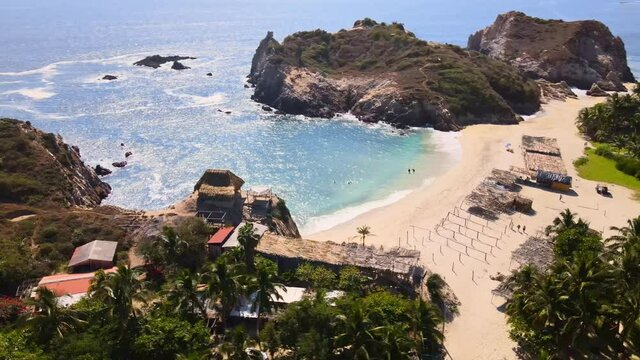 Aeralview playa Maruata, Michoacan, Mexico
