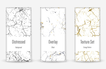 Obraz premium Distress Grunge Texture Set. Scratched Dirt Print.