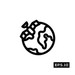 Satellite line Icon Vector. Satellite Icon Symbol Vector Illustration Template For Web and Mobile