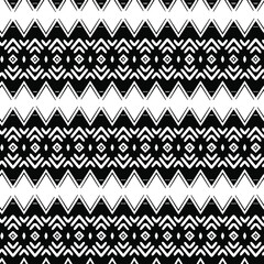  Geometric vector pattern with triangular elements. Seamless abstract ornament for wallpapers and backgrounds. Black and white patterns.