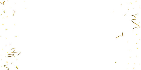 Holiday Serpentine. Gold Foil Streamers Ribbons.