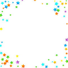 Rainbow Festive Confetti. Carnival Star Falling.