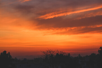 morning sunrise view over the mountains