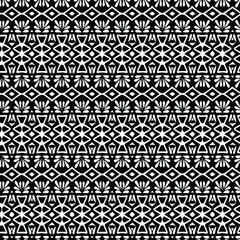 Geometric vector pattern with triangular elements. Seamless abstract ornament for wallpapers and backgrounds. Black and white patterns.