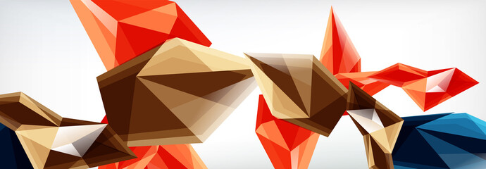 Fototapeta premium Vector 3d triangles and pyramids abstract background for business or technology presentations, internet posters or web brochure covers