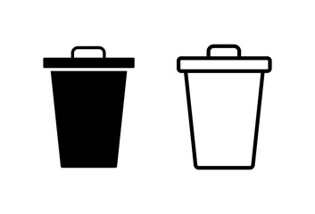 Trash icon set. trash can icon. delete icon vector. garbage