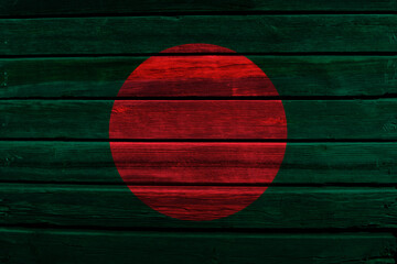 3D Flag of Bangladesh on wood