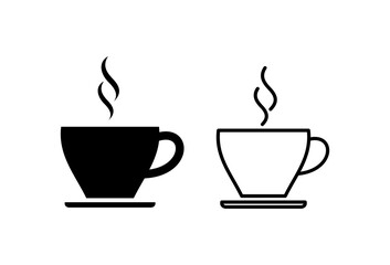 coffee cup icon set. cup a coffee icon vector.