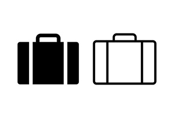Briefcase icon set. suitcase icon. luggage symbol.