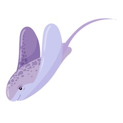 Sea creatures. Beautiful Electric Stingray. Big fish. Sea creature. Vector illustration isolated on white background