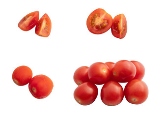 Tomato red color on white background, isolated