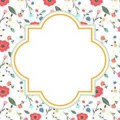 おしゃれな花のフレーム落書き風