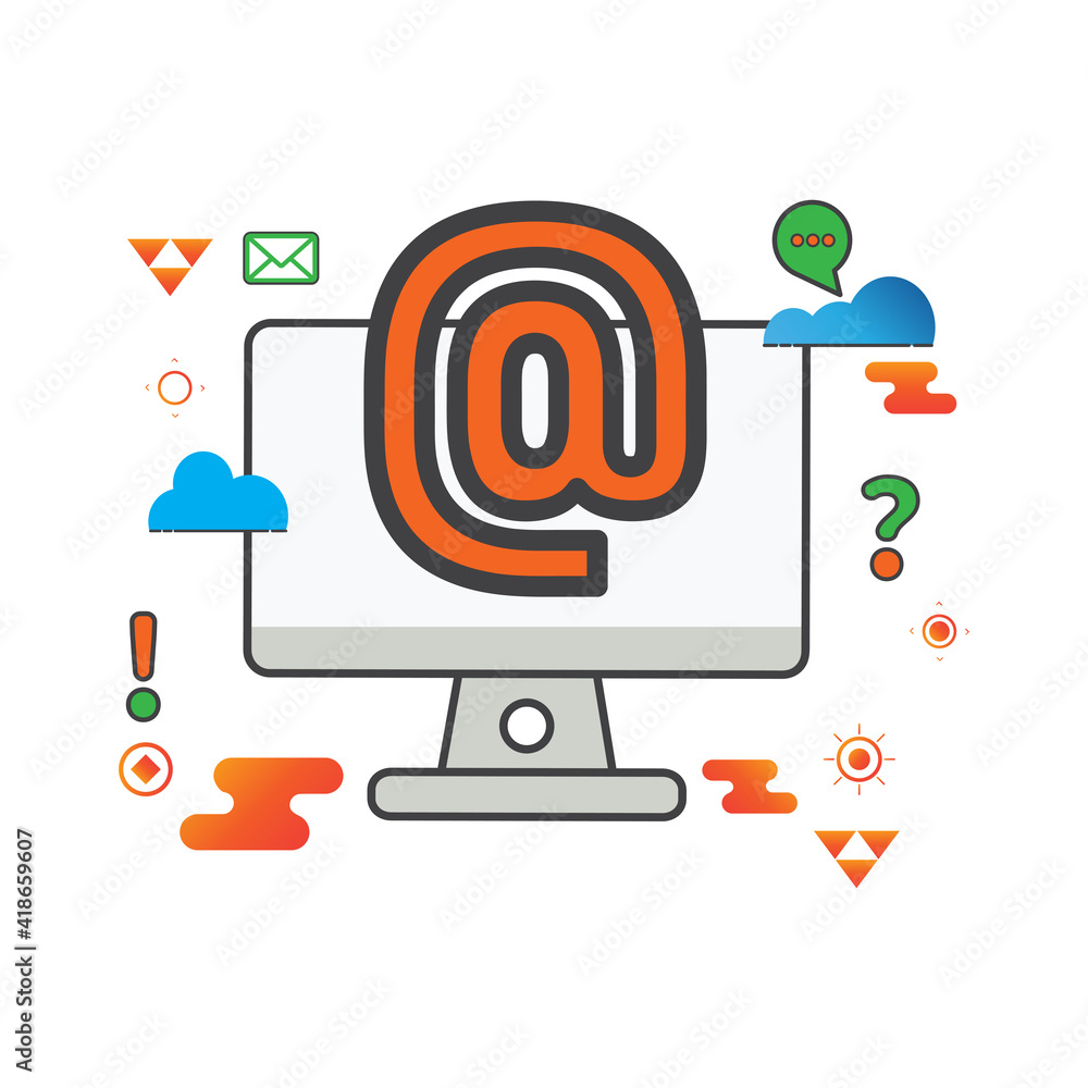 Poster message illustration. computer illustration. flat vector icon. can use for, icon design element,ui, 