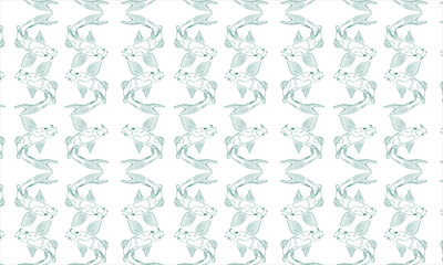 Fish Vector Seamless Repeating Pattern. Great as a textile print, fabric, wallpaper. Surface pattern design.