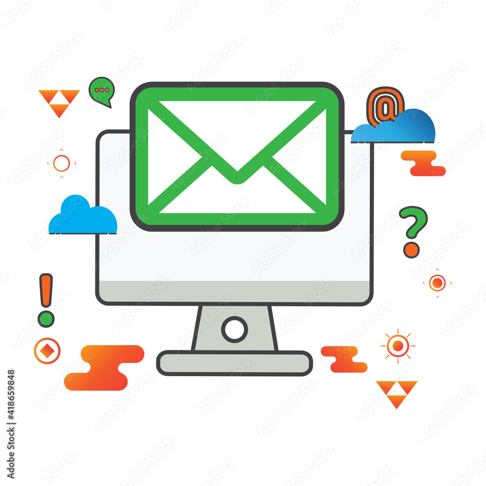 Poster message illustration. computer illustration. flat vector icon. can use for, icon design element,ui, 