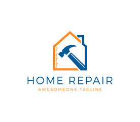 house repair logo design vector illustration