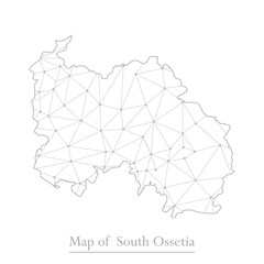 Vector map of South Ossetia with trendy triangles design polygonal abstract. Vector illustration eps 10.