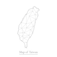 Vector map of Taiwan with trendy triangles design polygonal abstract. Vector illustration eps 10.