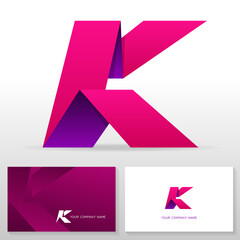 Letter K logo design – modern vector emblem. Business card templates. Stock vector illustration.