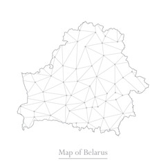 Vector map of Belarus with trendy triangles design polygonal abstract. Vector illustration eps 10.