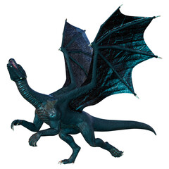 Fototapeta premium 3D Rendering Fairy Tale Dragon on White