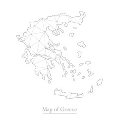 Vector map of Greece with trendy triangles design polygonal abstract. Vector illustration eps 10.