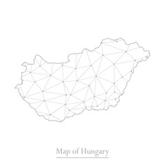 Vector map of Hungary with trendy triangles design polygonal abstract. Vector illustration eps 10.