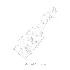 Vector map of Monaco with trendy triangles design polygonal abstract. Vector illustration eps 10.
