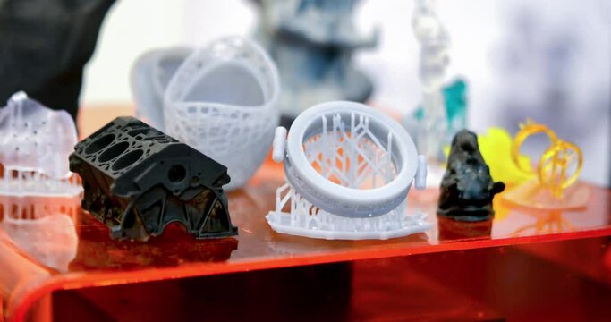 Objects photopolymer printed on a 3d printer.