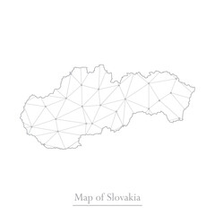 Vector map of Slovakia with trendy triangles design polygonal abstract. Vector illustration eps 10.