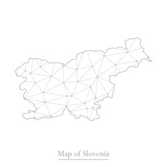 Vector map of Slovenia with trendy triangles design polygonal abstract. Vector illustration eps 10.