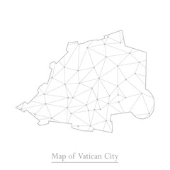 Vector map of Vatican City with trendy triangles design polygonal abstract. Vector illustration eps 10.