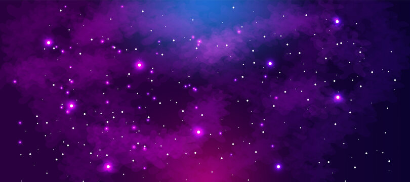 Realistic galaxy background with clouds and stars