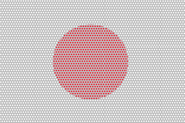 3D Flag of Japan on metal