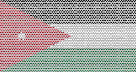 3D Flag of Jordan on metal
